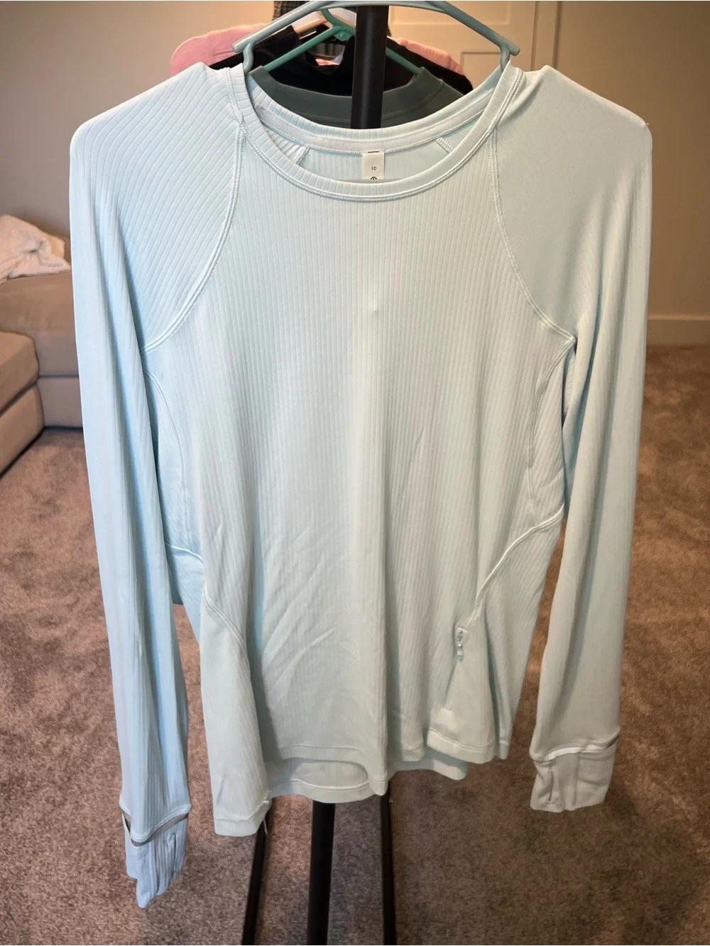 Lululemon Light Blue Ribbed Long-Sleeve Women’s Top